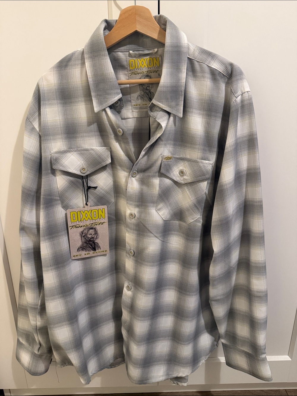 DIXXON Gray & White Plaid flannel Shirt